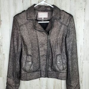 Lucy Paris Moto Jacket Bronze Metallic Size Small
